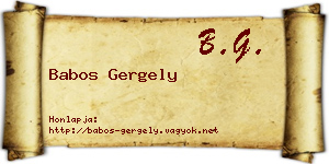 Babos Gergely névjegykártya